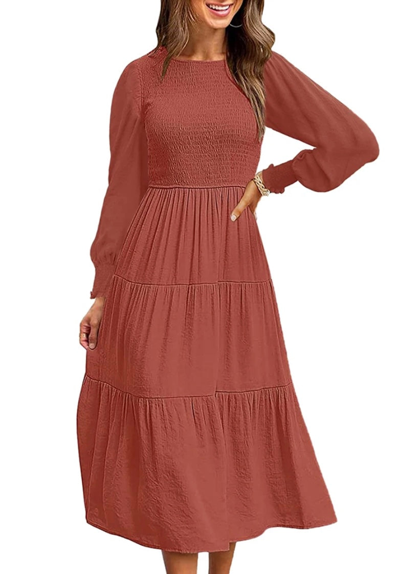 Clara Smocked Midi Dress